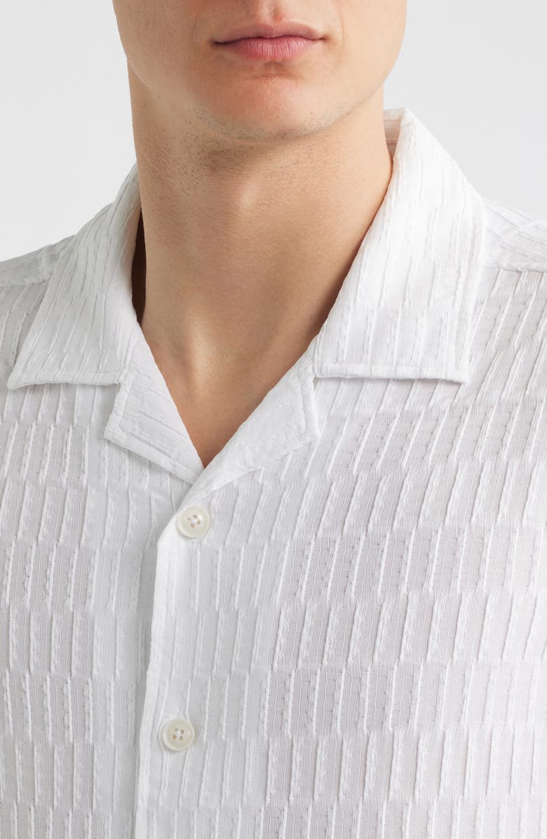 Robert Barakett Vaerik Textured Camp Shirt, Alternate, color, Optic White