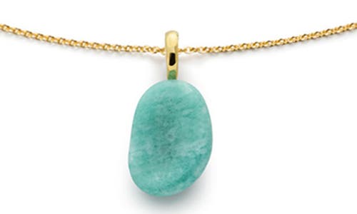 Monica Vinader Aria Amazonite Pendant Necklace In Gold