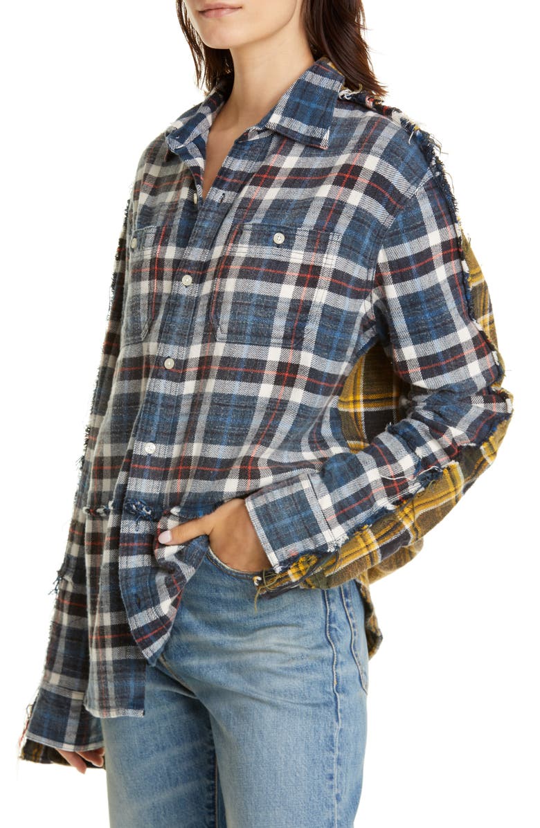 R13 Mended Double Plaid Shirt, Alternate, color, 