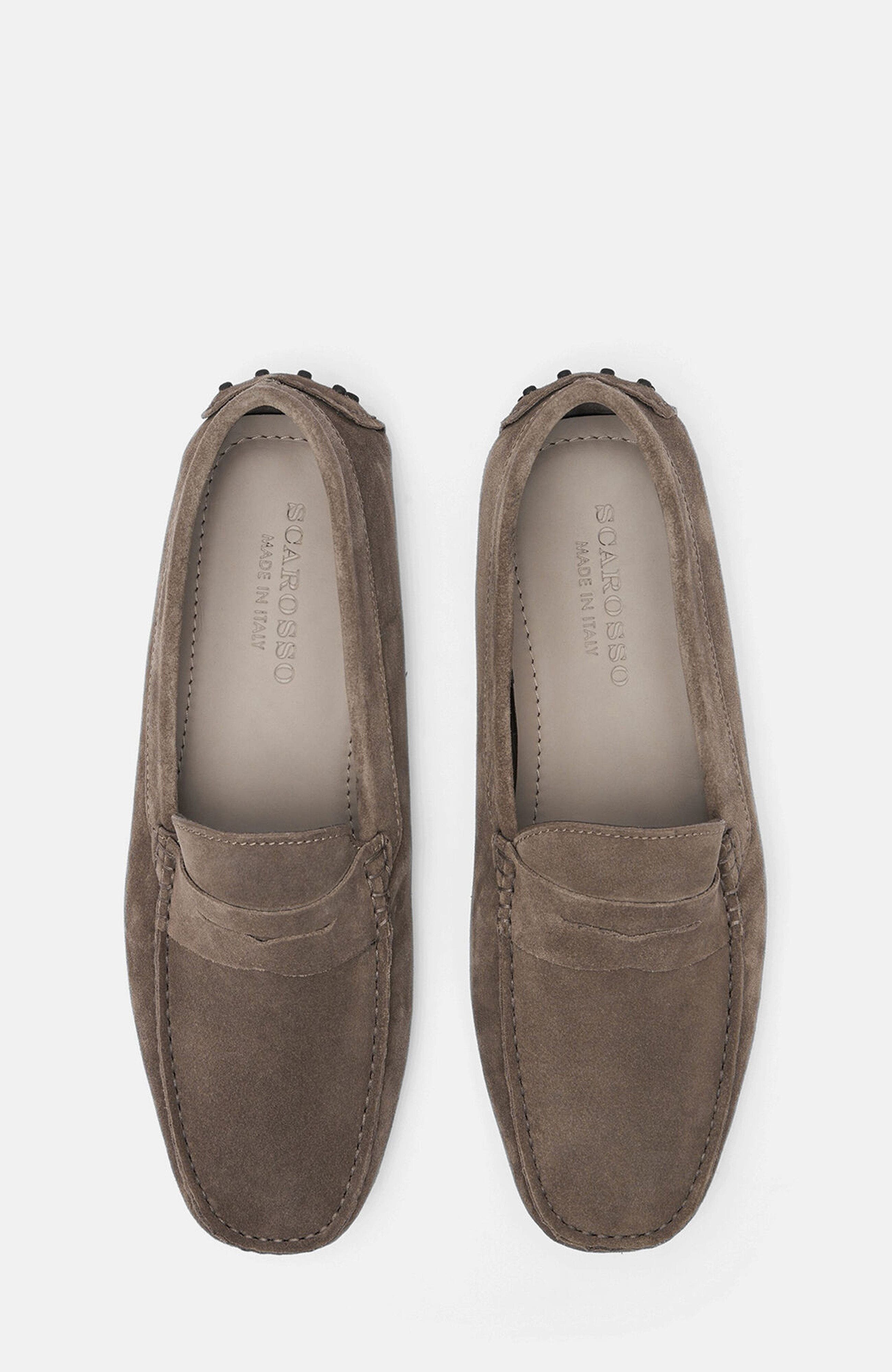 Michael Driving Shoes, Alternate, color, Taupe - Suede