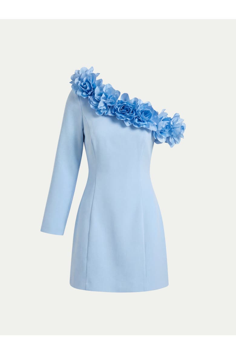 3d Floral One Shoulder Mini Dress, Main, color, Blue