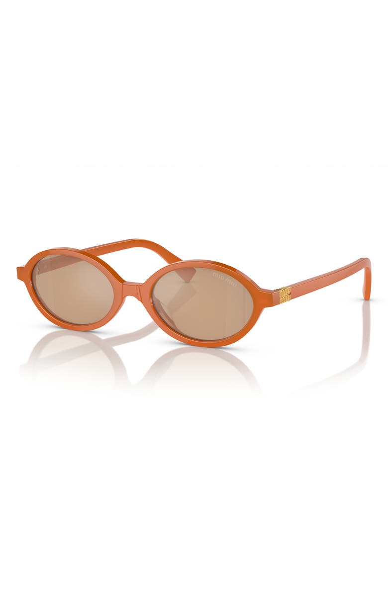 Miu Miu 50mm Oval Sunglasses, Alternate, color, Orange