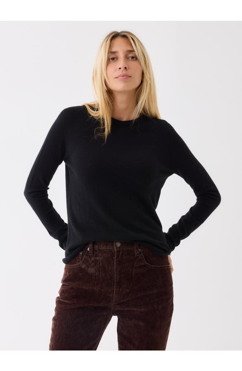 Majestic Filatures 100% Machine Washable Cashmere Long Sleeve Crewneck T-Shirt, Main, color, Noir