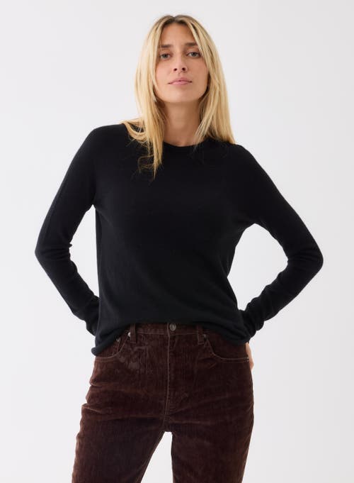 Majestic Filatures 100% Machine Washable Cashmere Long Sleeve Crewneck T-Shirt in Noir  product