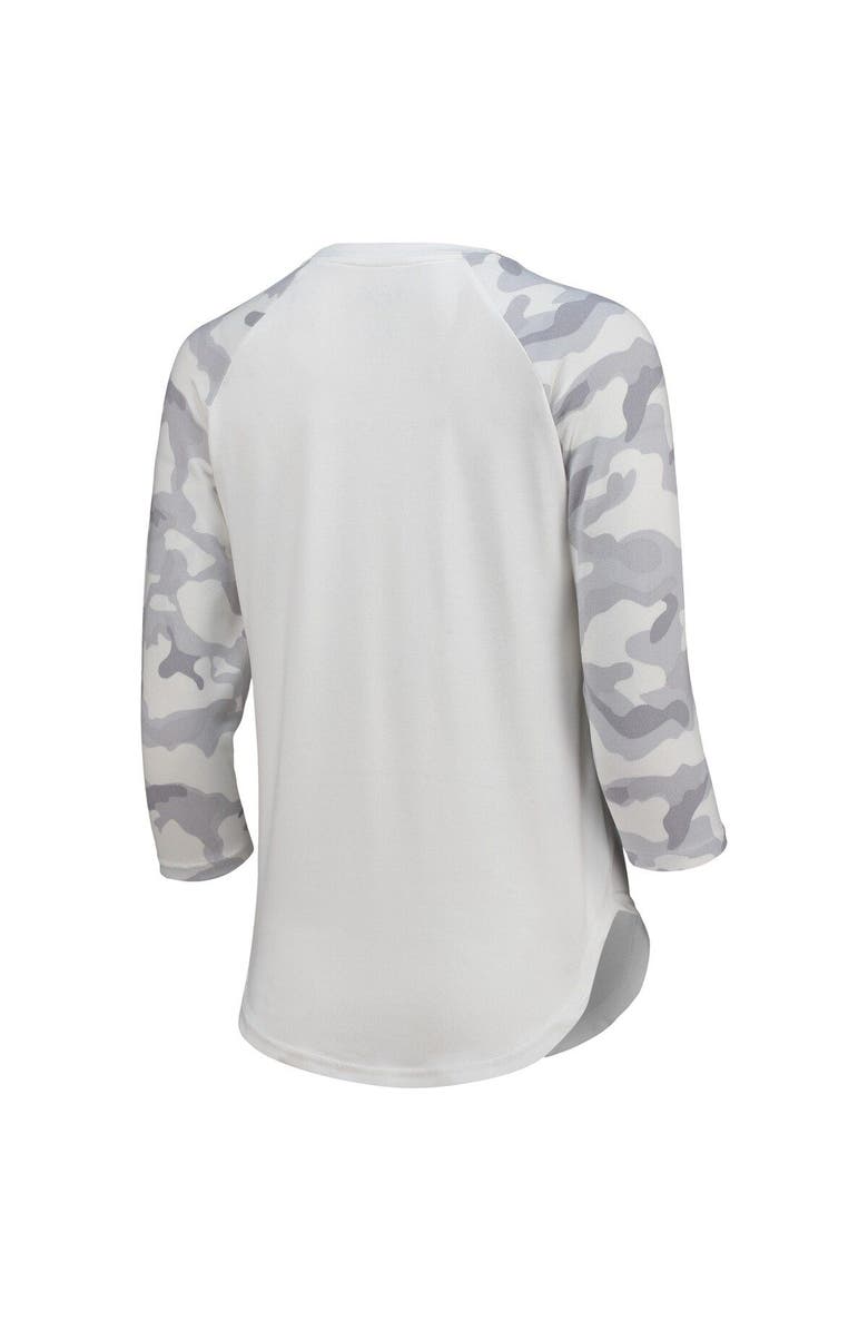 CONCEPTS SPORT Women's Concepts Sport White/Gray Austin FC Composite 3/4-Sleeve Raglan Top, Alternate, color, 