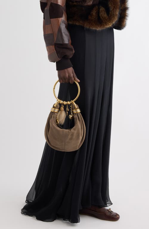 Chloé Mini Bracelet Suede Hobo Bag In Brown