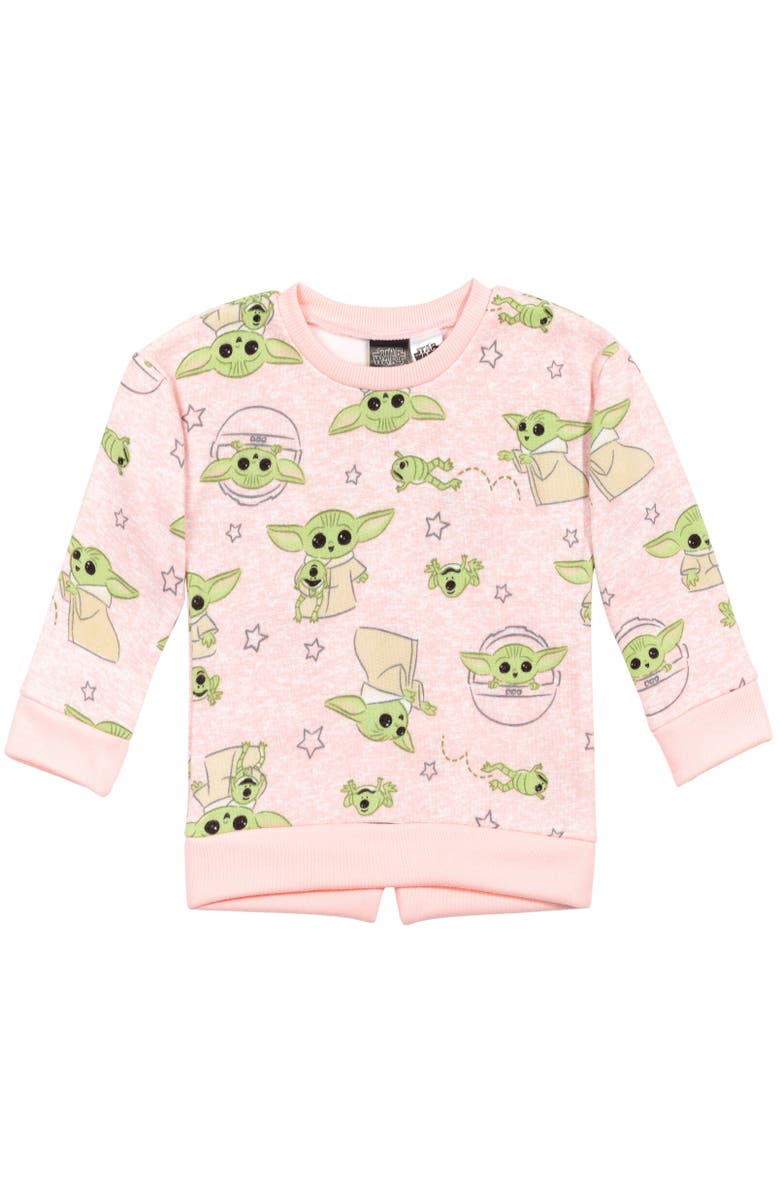 Star Wars Baby Yoda The Mandalorian Sweatshirt & Leggings Set, Alternate, color, Pink/Green
