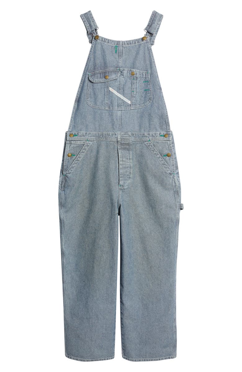 Elwood Bleacher Stripe Denim Overalls, Alternate, color, Railroad Stripe