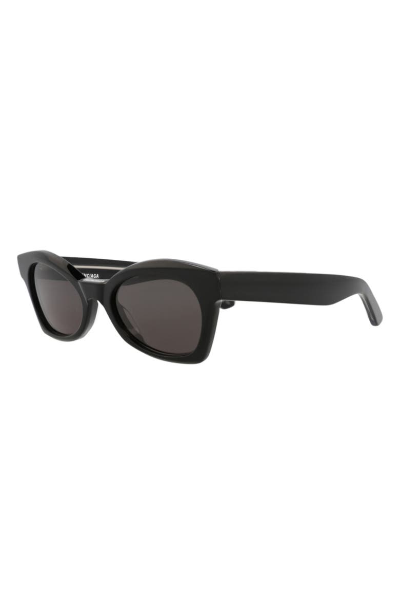 Balenciaga 53mm Cat Eye Sunglasses, Alternate, color, Black Black Grey