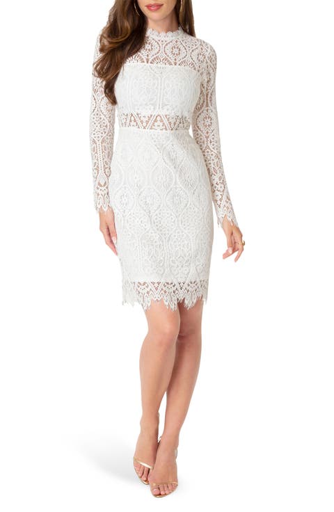 Bandeau Lace Long Sleeve Dress
