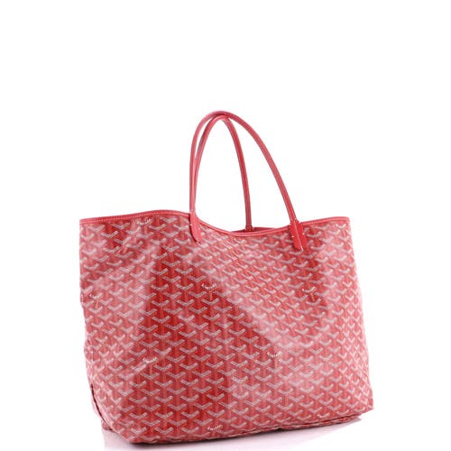 Pre-owned Goyard  Goyard Saint Louis Tote Coated Canvas Gm In Red