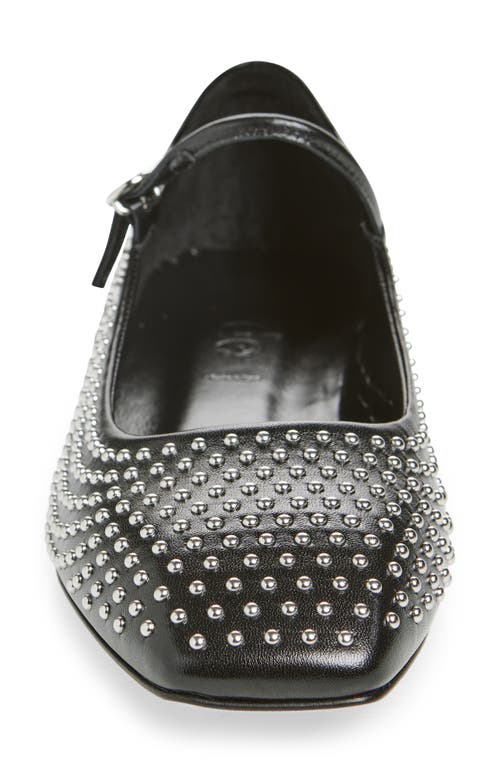 Aeyde Uma Studded Leather Mary Jane Ballet Flats In Black