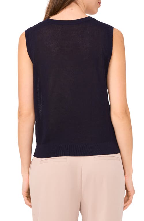 HALOGENR HALOGEN(R) SLEEVELESS BUTTON-UP SWEATER 