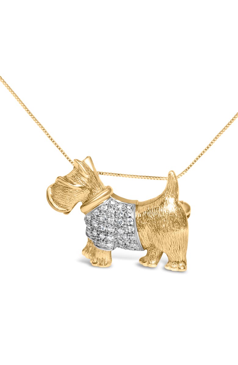 Haus of Brilliance 18K Gold1/3 Cttw Diamond Scottish Terrier Brooch Pin Pendant, Alternate, color, Yellow