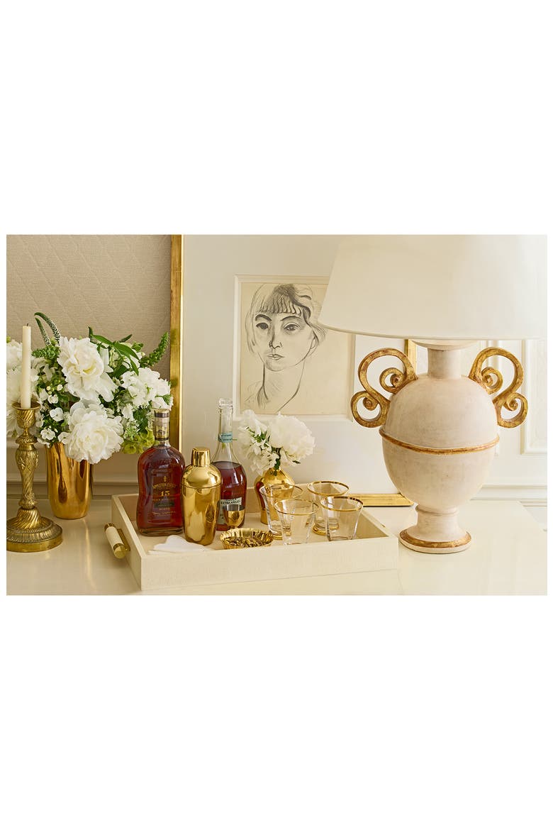 Classic Faux Shagreen Serving Tray, Alternate, color, CREAM