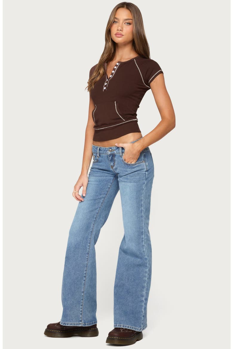 Jeena Pocket Henley T-Shirt, Alternate, color, BROWN