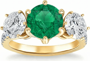 Bliss Diamond 6 3/4Ct Emerald Diamond Ring Three Stone Gold Lab Grown