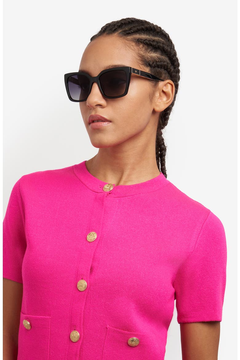 lilah 55mm gradient square sunglasses, Alternate, color, BLACK PINK HAVANA/ DARK GREY