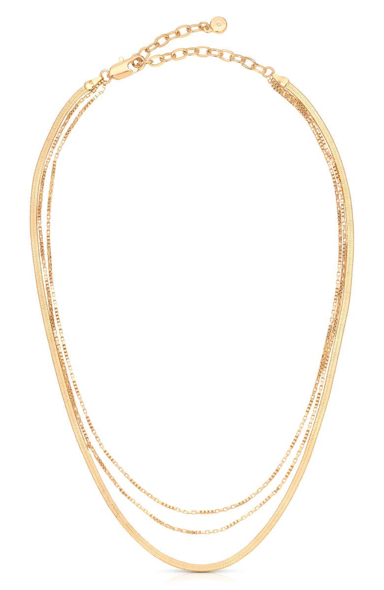 Ettika Layered Chain Necklace, Alternate, color, Gold