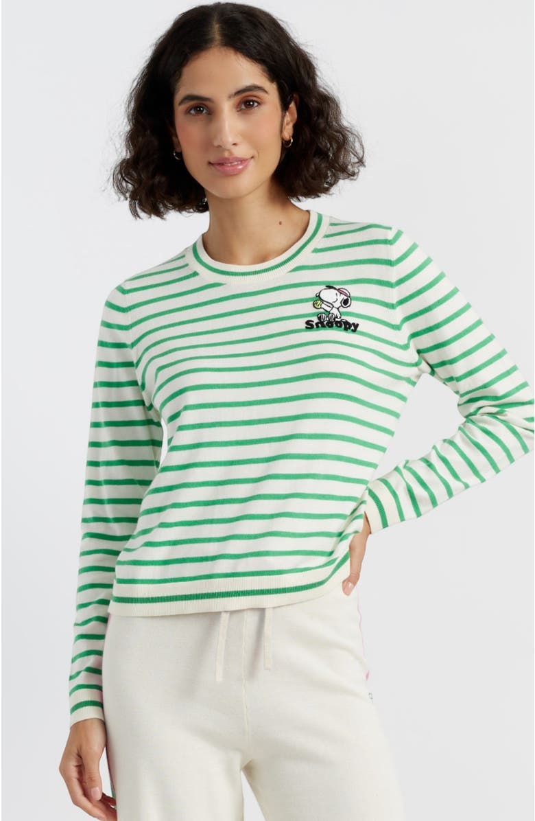 Chinti & Parker Cotton Peanuts Racquet Club Sweater, Main, color, Green