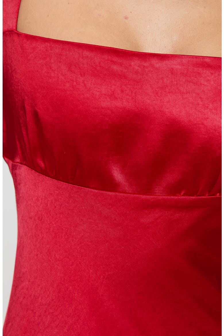 Radioactive Bias Cut Satin Maxi Dress, Alternate, color, RED