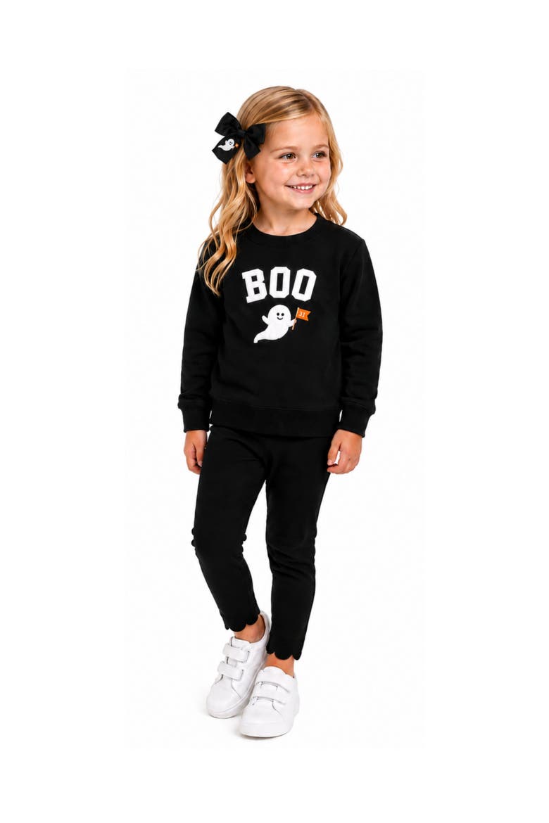Ghost Halloween Hair Bow, Alternate, color, Black