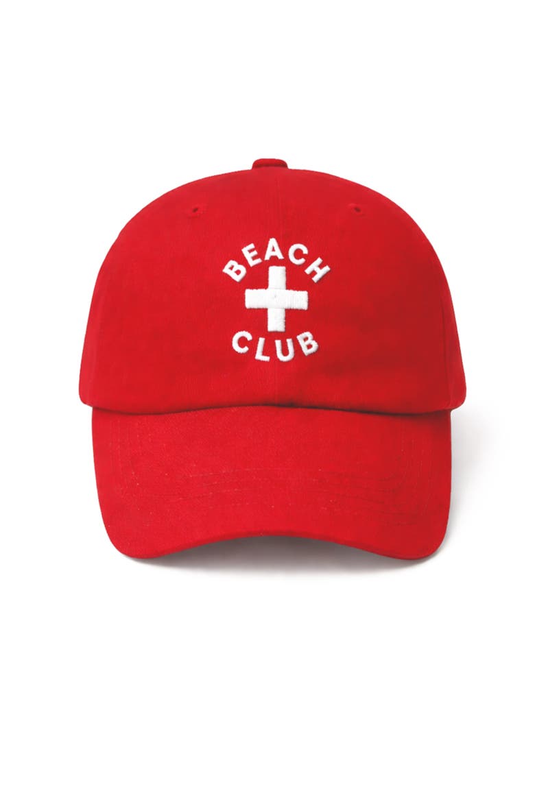 Beach Club Bow Baseball Hat, Alternate, color, Red