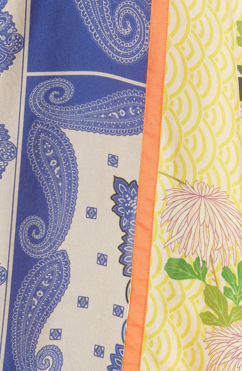 Johnny Was Arden Mixed Print Silk Tunic Top, Alternate, color, 