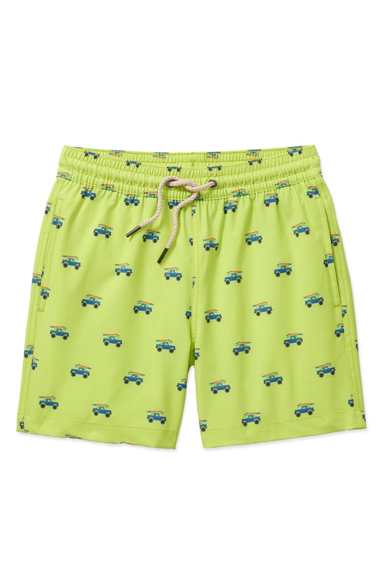 Fair Harbor Kids' Bayberry Water Repellent Swim Trunks, Main, color, Lime Delila