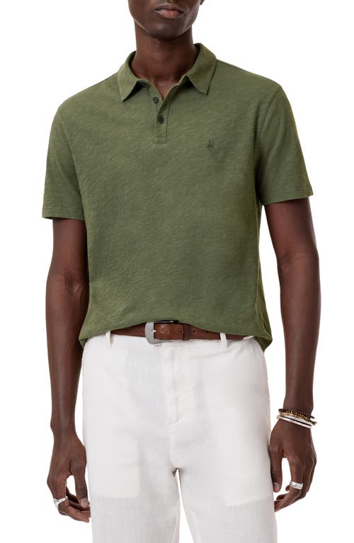 John Varvatos Victor Organic Cotton Polo In Light Olive
