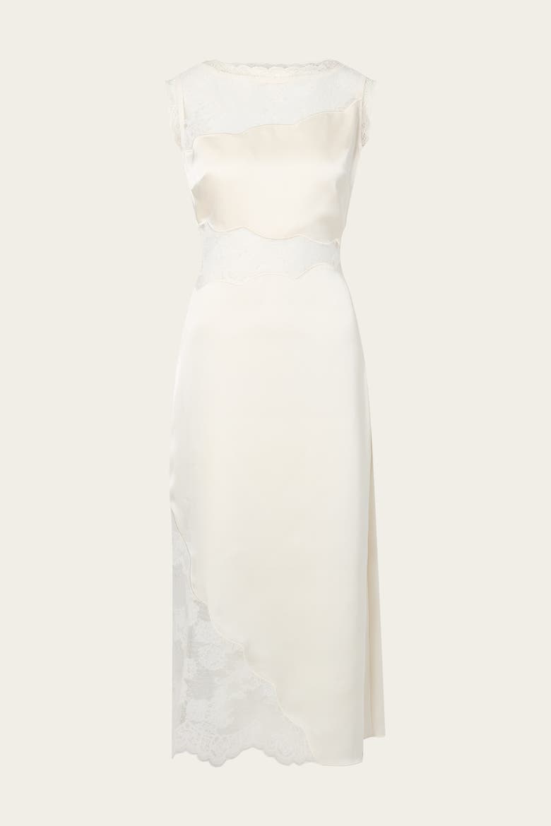 Desire Lace Trimmed Cut Out Midi Dress, Alternate, color, Vanilla