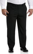 Oak Hill by DXL Big & Tall Perfect Fit Waist-Relaxer Flat-Front Suit Pants