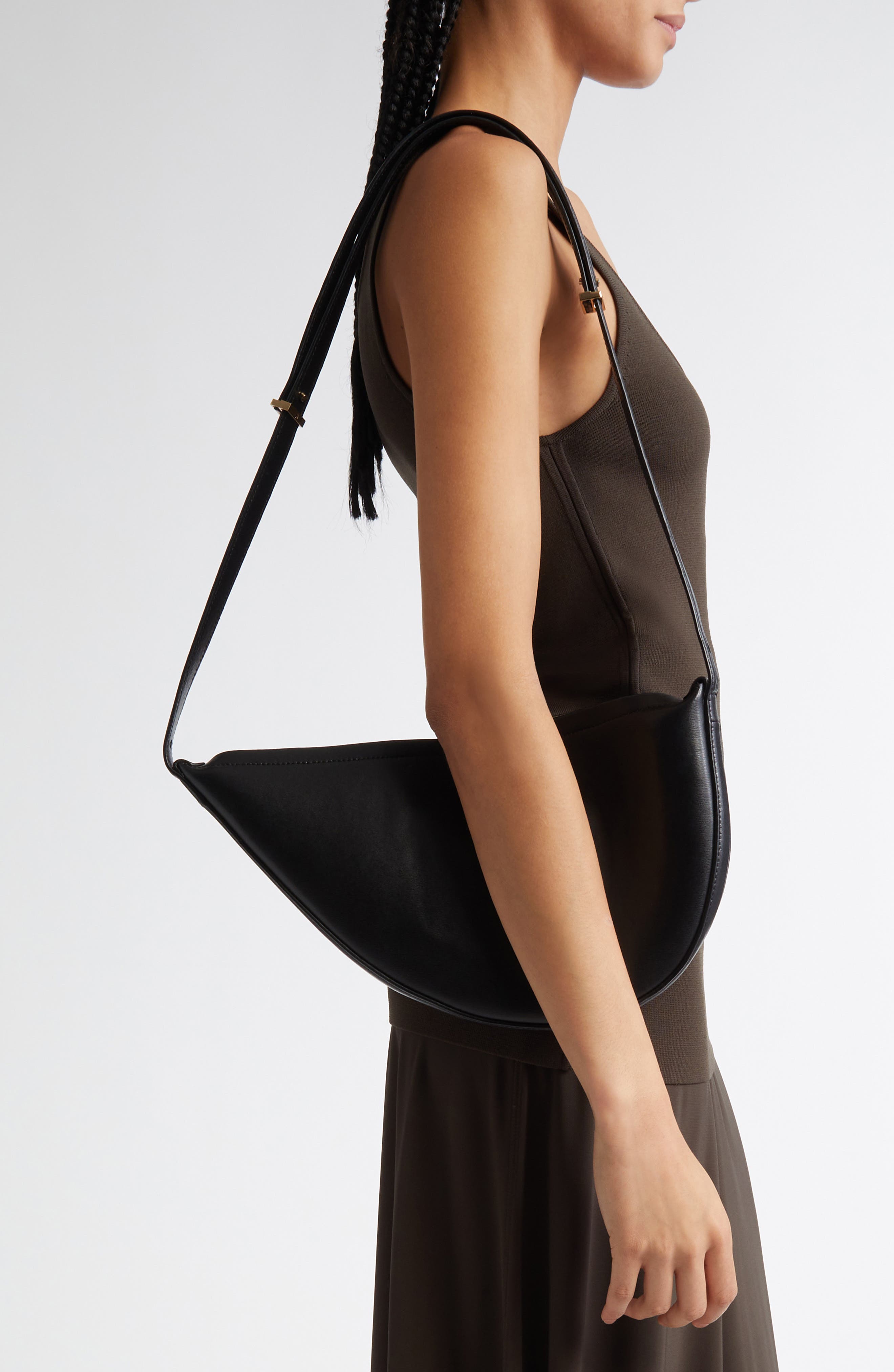 TOTEME Scoop Leather Sling Bag, Alternate, color, 