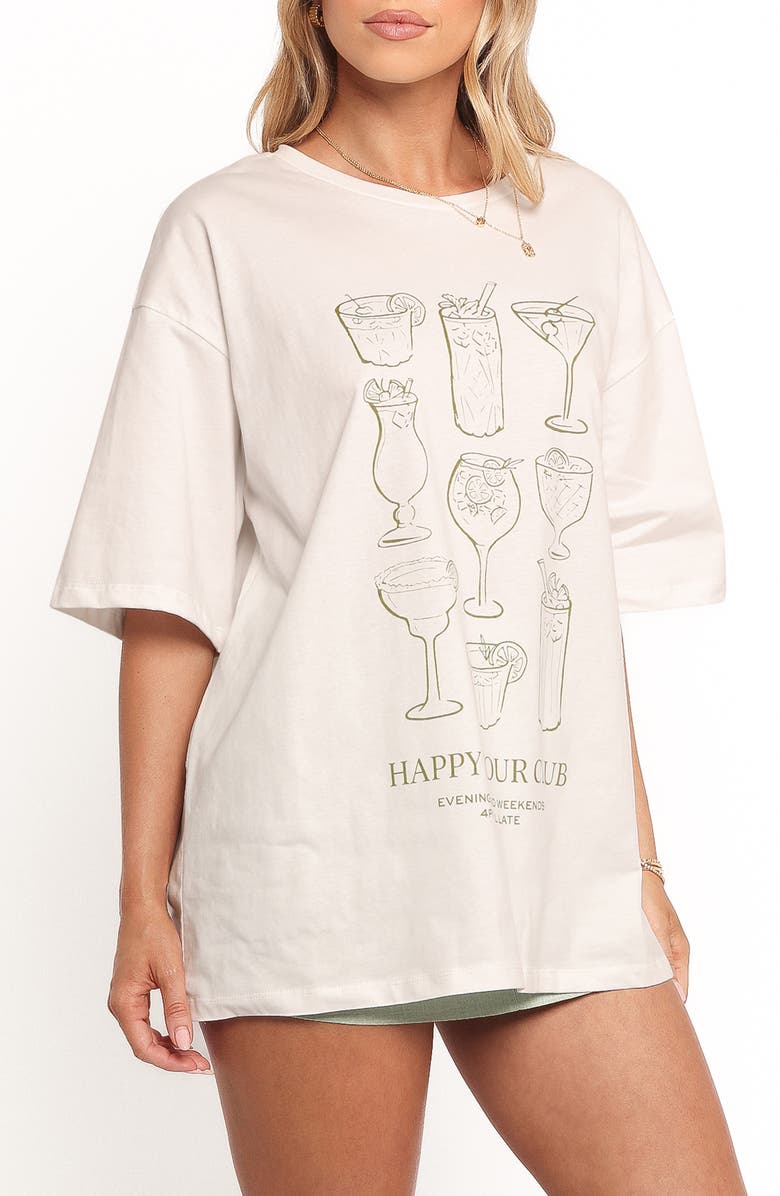Petal & Pup Happy Hour Graphic T-Shirt, Alternate, color, White