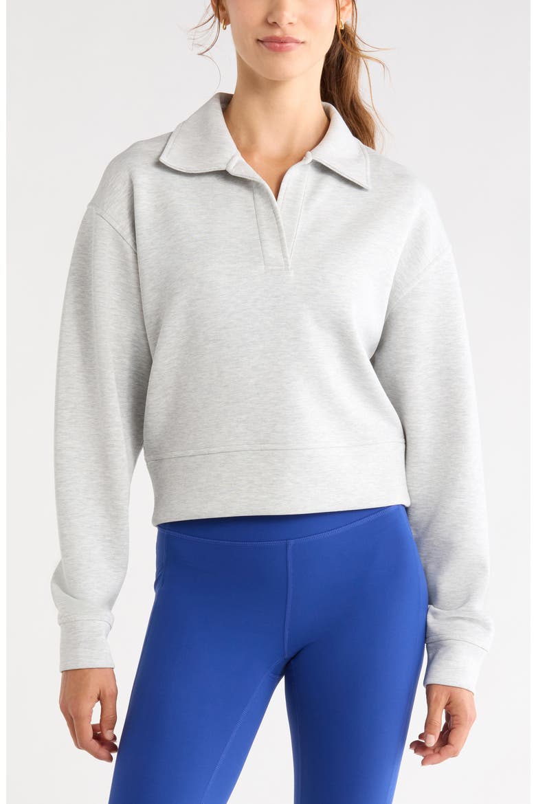 Ultra Luxe Polo Sweatshirt, Main, color, GREY LIGHT HEATHER