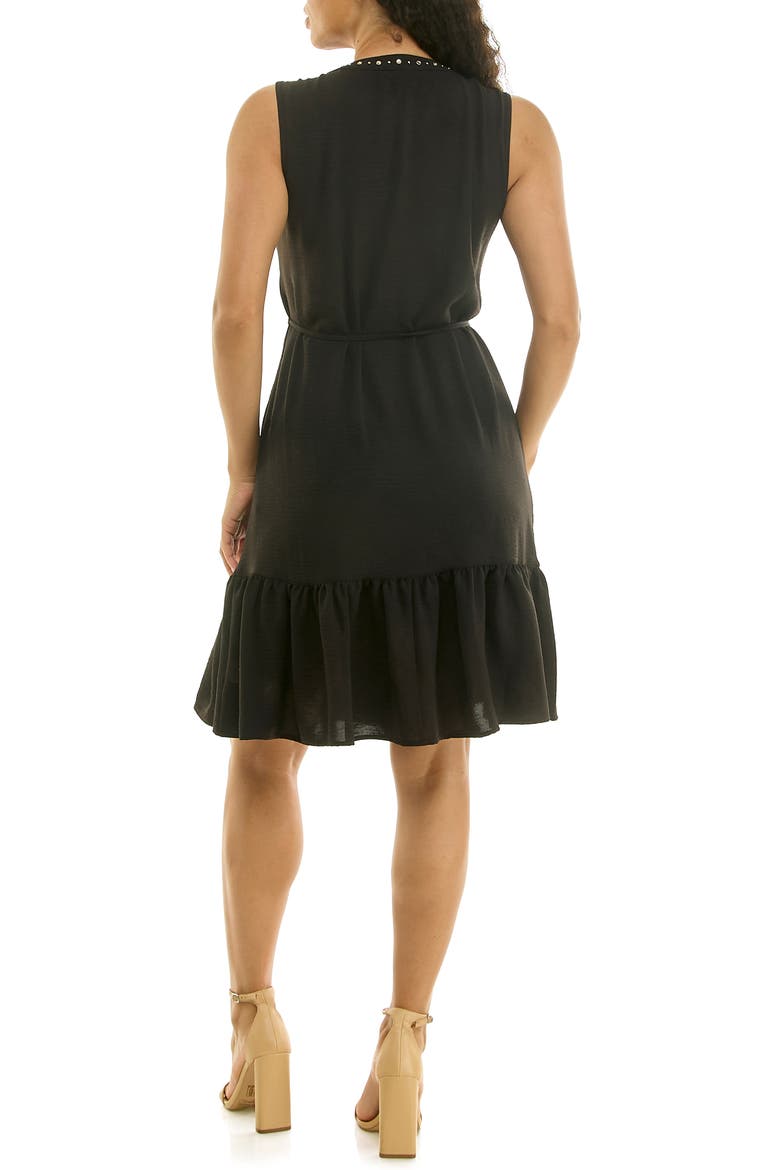 Embellished Tiered Dress, Alternate, color, BLACK