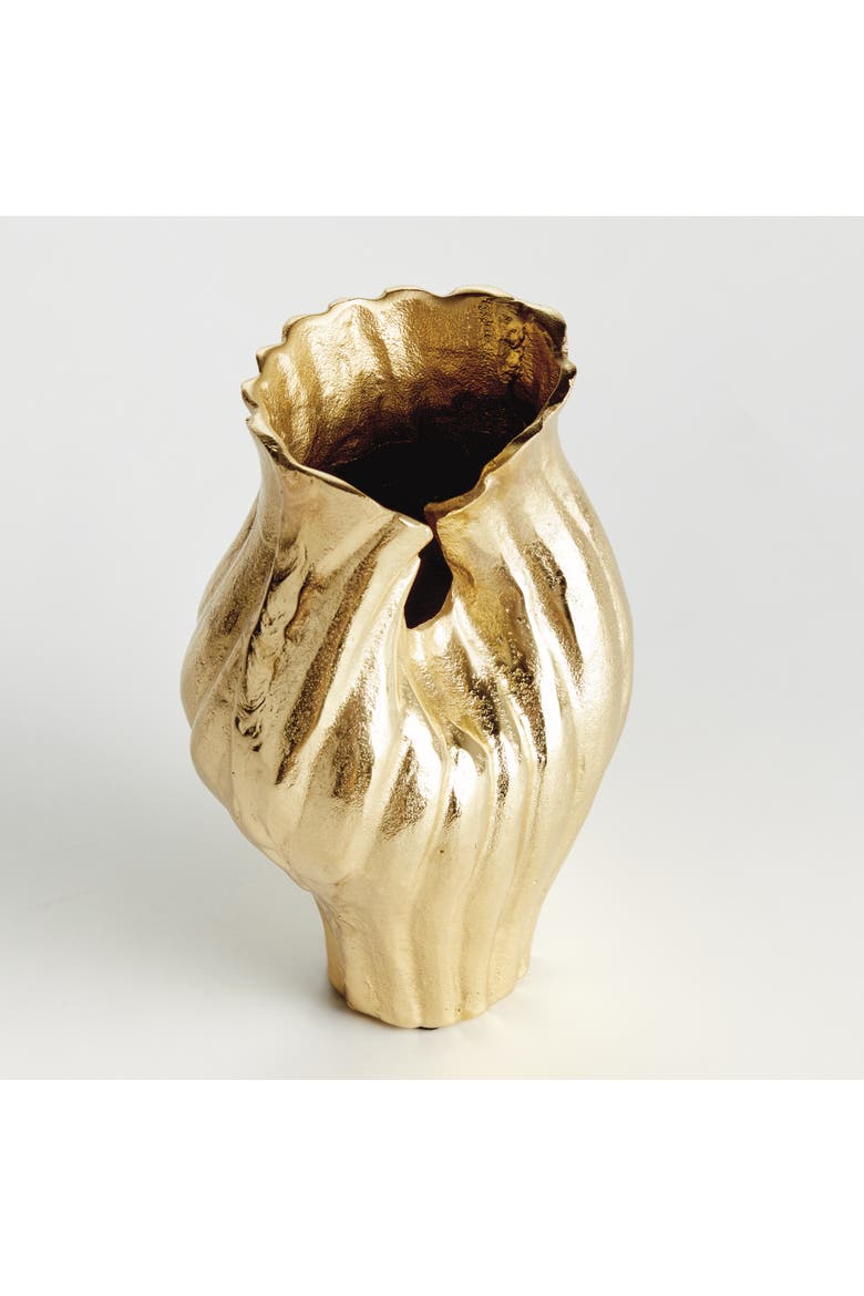 Rosalie Vase Small - Gold Aluminum Decorative Accent, Alternate, color, Gold