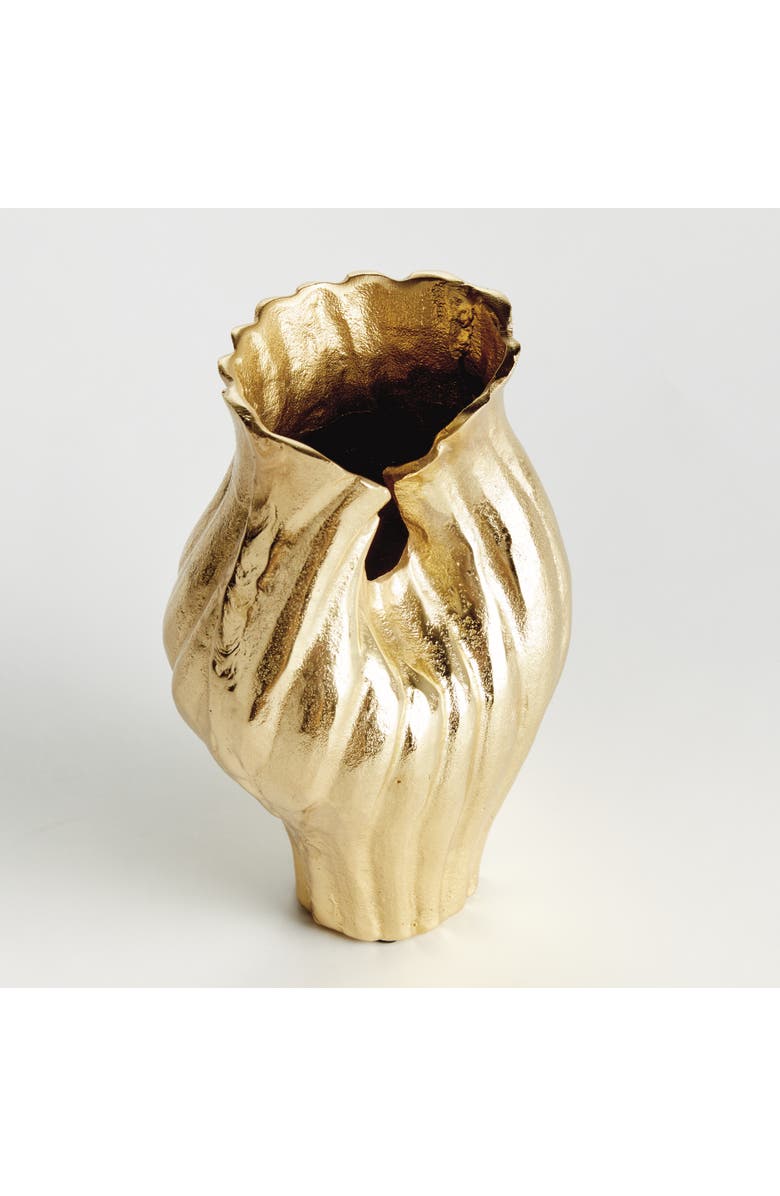 Napa Home & Garden Rosalie Vase Small - Gold Aluminum Decorative Accent, Alternate, color, Gold