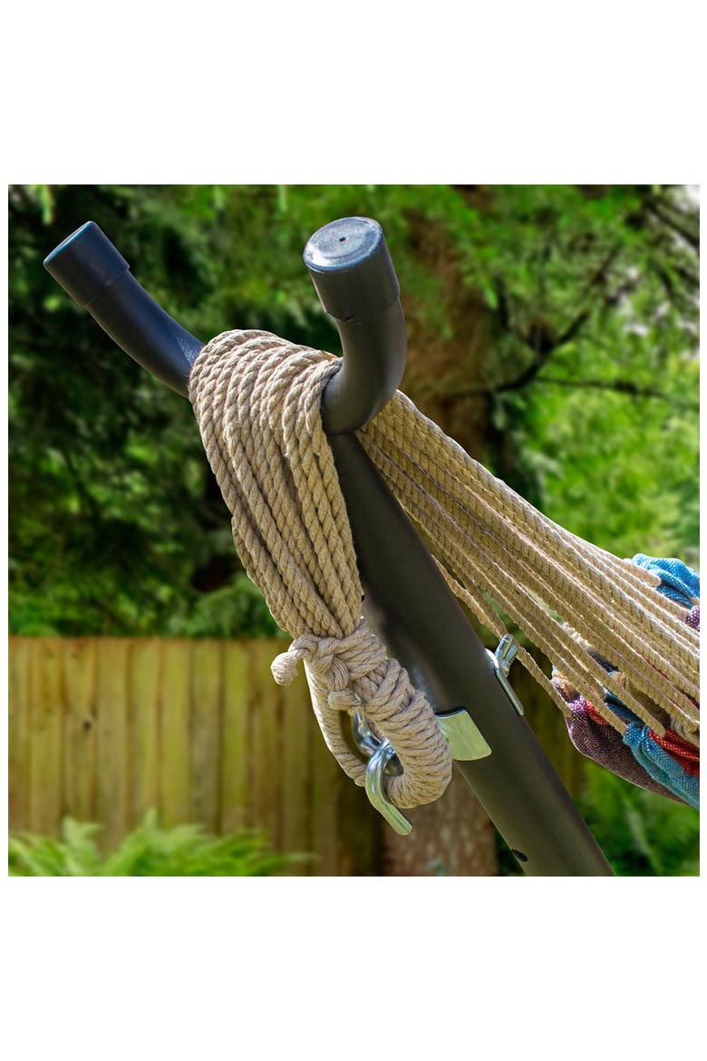 Two-Person Hammock with Stand, Alternate, color, WHITE
