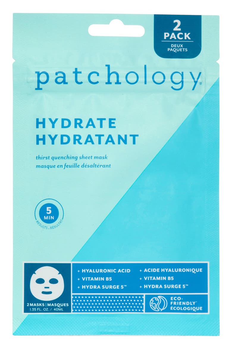 2-Pack Hydrate FlashMasque™ 5-Minute Facial Sheet Masks, Main, color, NO COLOR