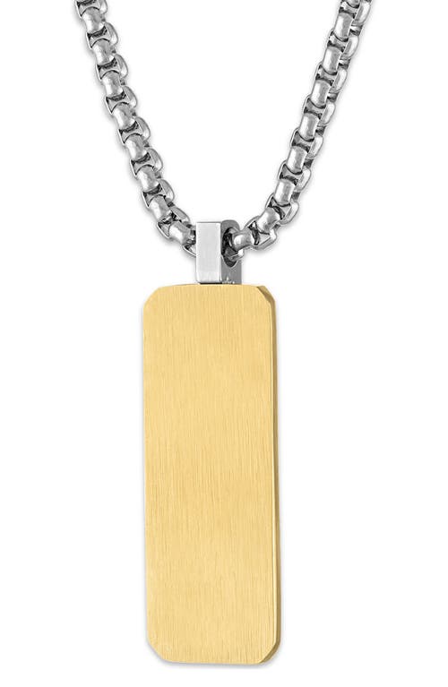 Shop Esquire Two-tone Stainless Steel Diamond Dog Tag Pendant Necklace