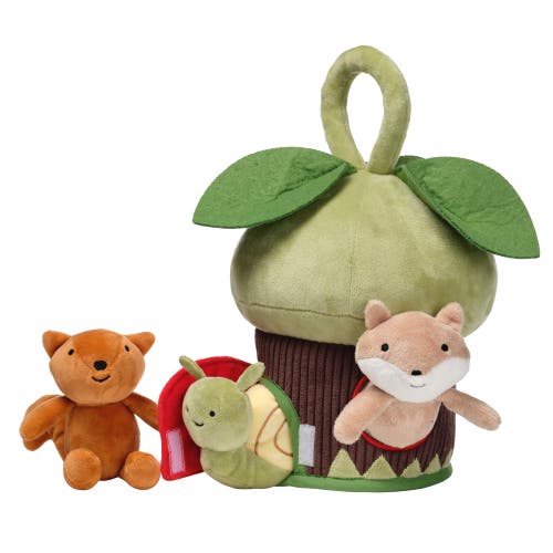 Lambs & Ivy Treehouse Soft Plush Interactive Play Set With Stuffed Animal Toys In Green