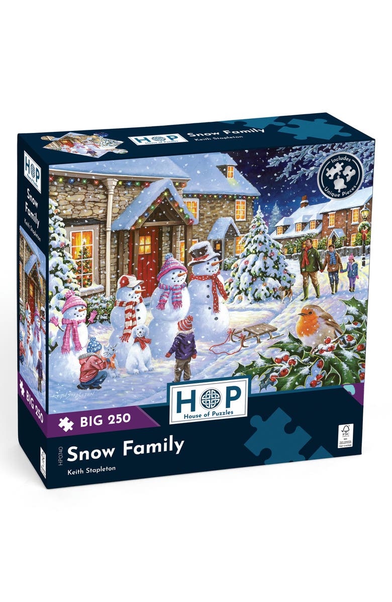 The House of Puzzles Snow Family Big 250-Piece Jigsaw Puzzle, Main, color, 