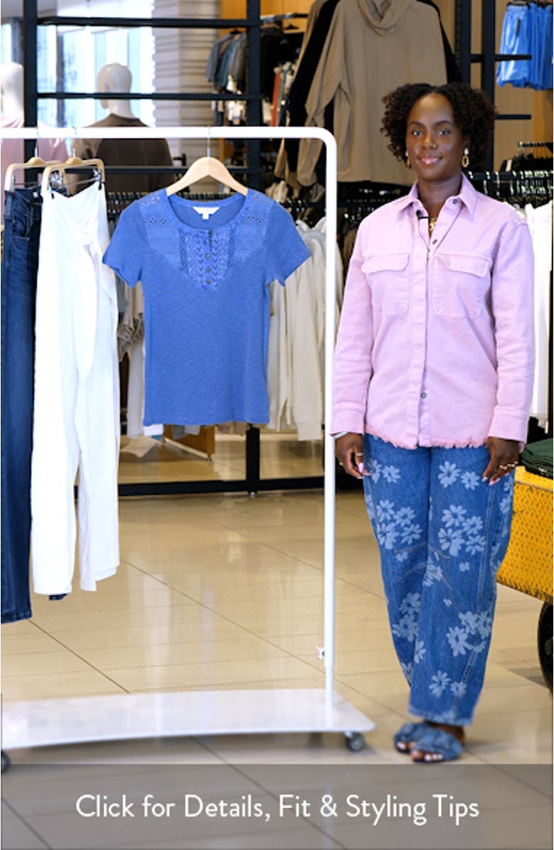 Cutwork Cotton Henley, sales video thumbnail