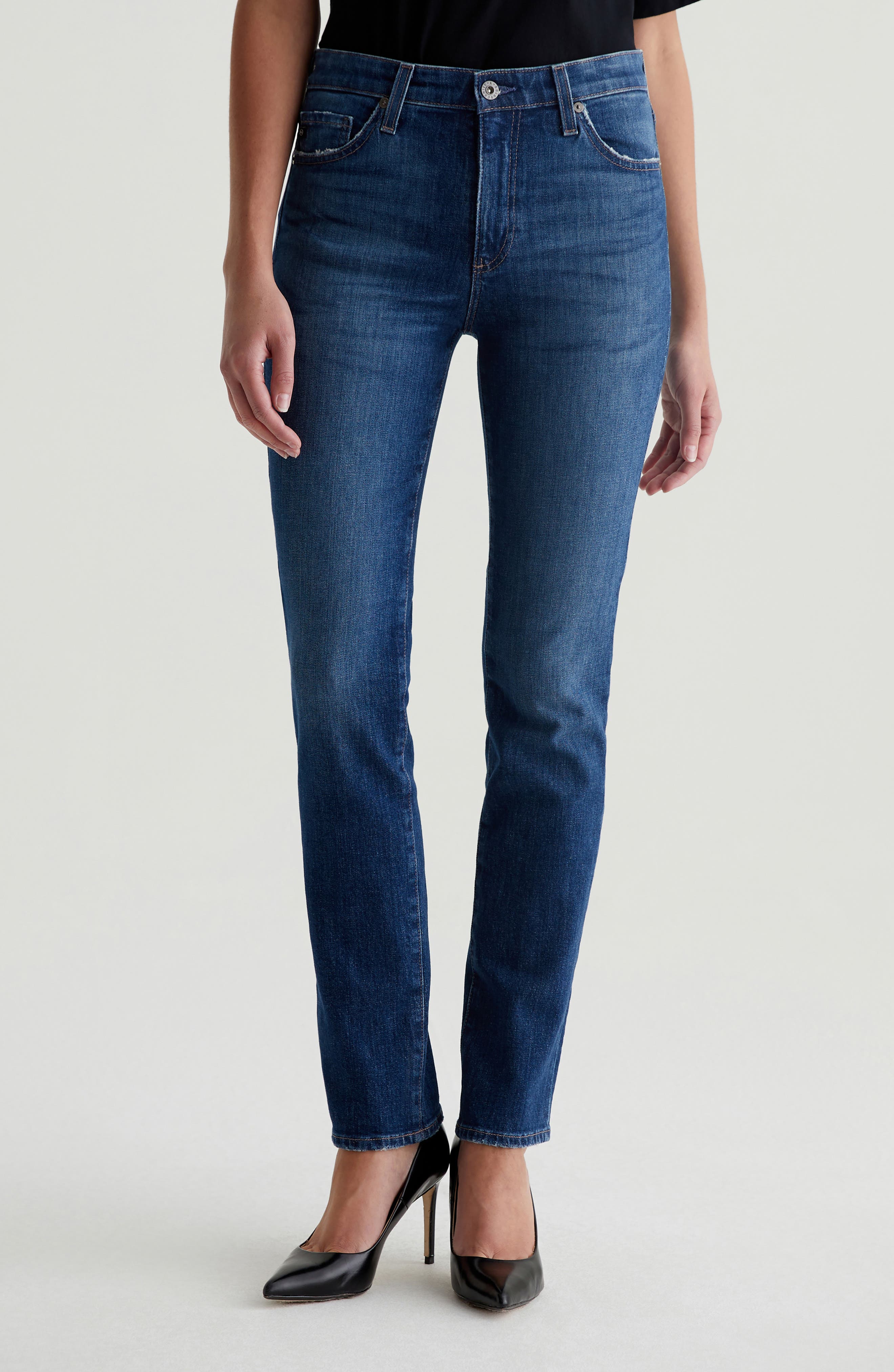AG Mari Mid Rise Slim Straight Leg Jeans