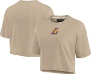Fanatics Signature Women's Fanatics Signature Khaki Los Angeles Lakers Elements Super Soft Boxy Cropped T-Shirt