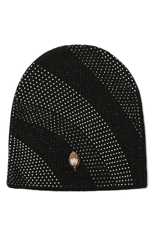 Kurt Geiger London Crystal Wave Monochrome Beanie In Brown