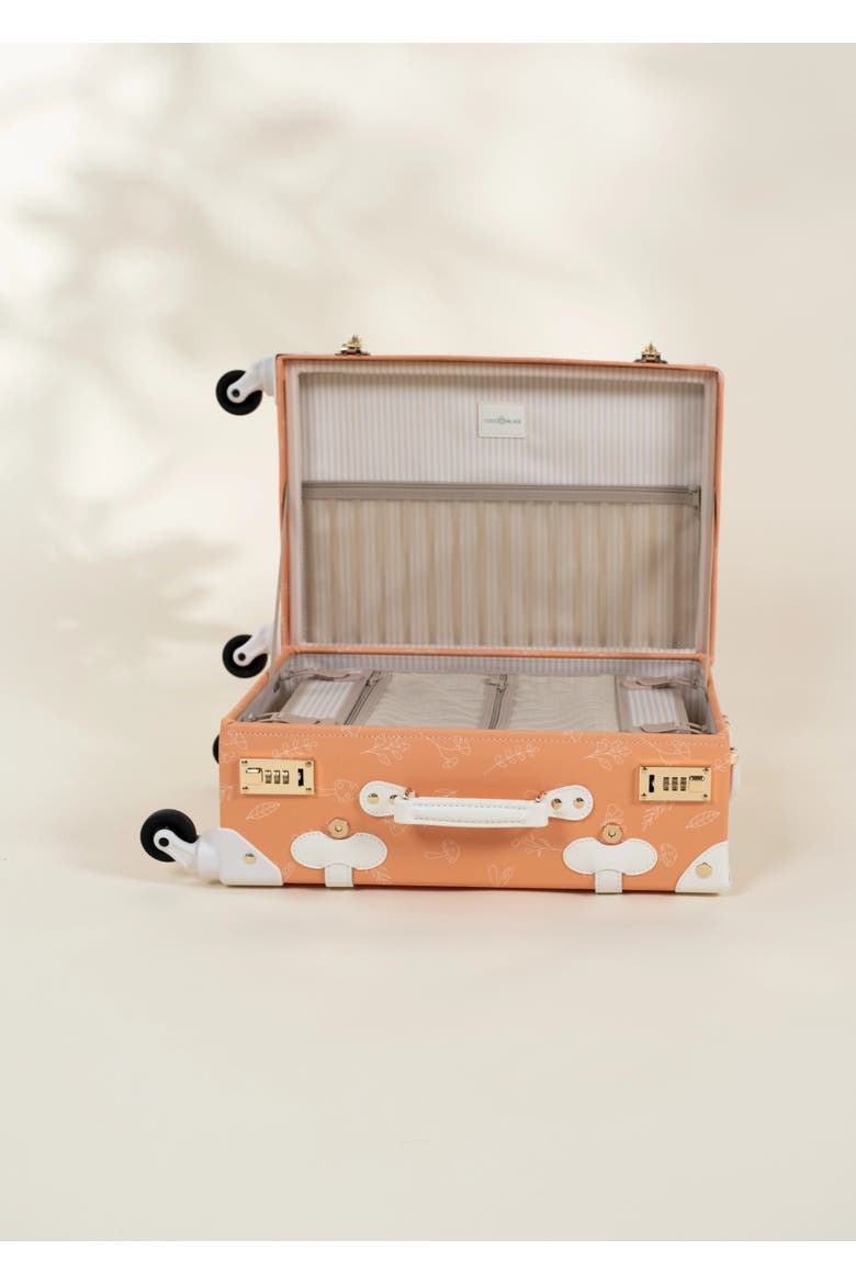 Vegan Leather Carry On Suitcase Nature, Alternate, color, Orange