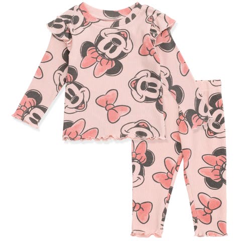 Minnie Mouse Ribbed Long Sleeve Tee and Pants Set