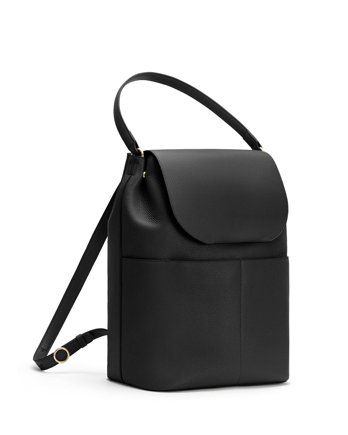 Cuyana Leather Backpack 16-inch, Main, color, Black